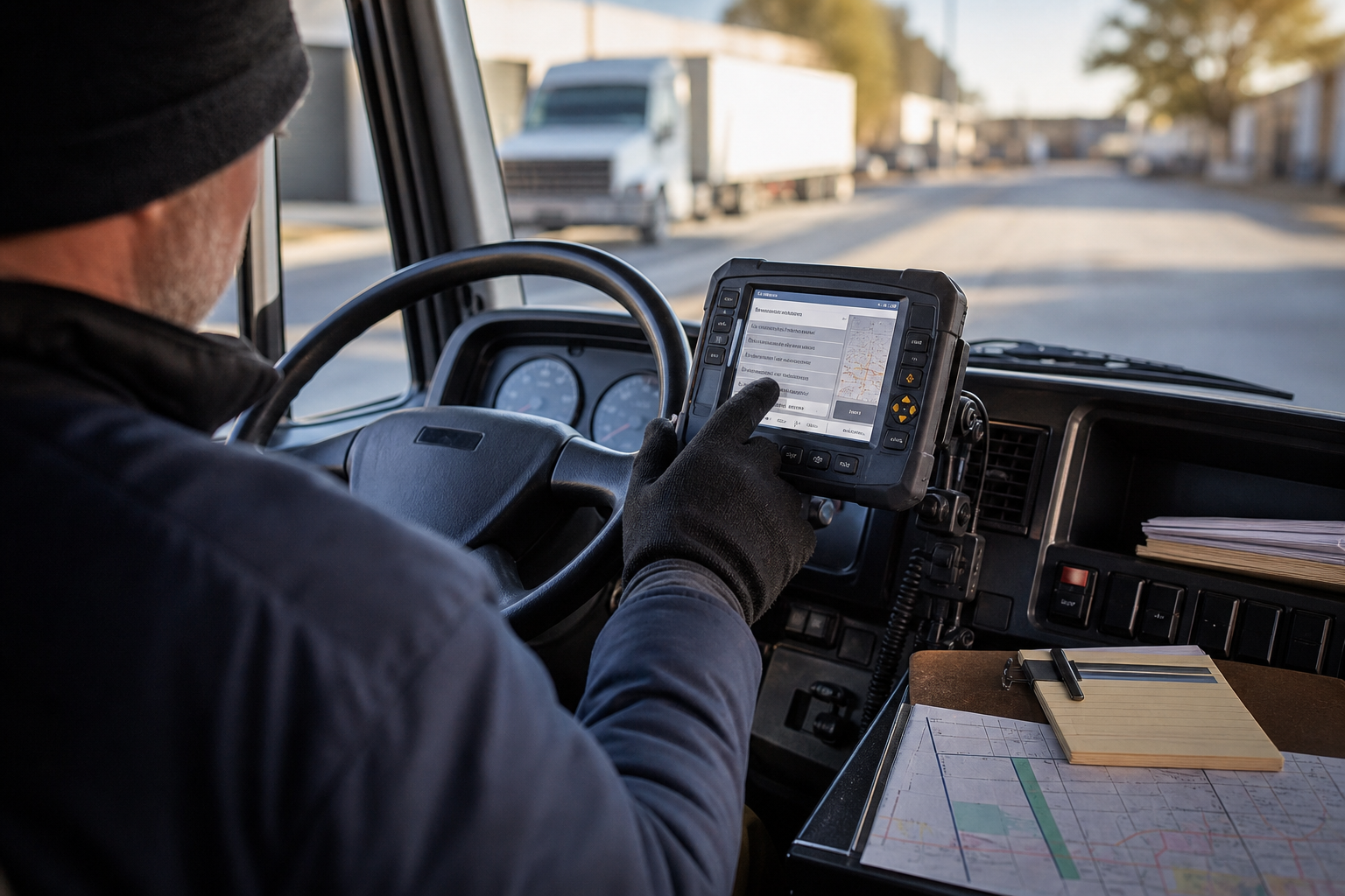 PDS fleet management vehicle terminal installed in commercial cabin