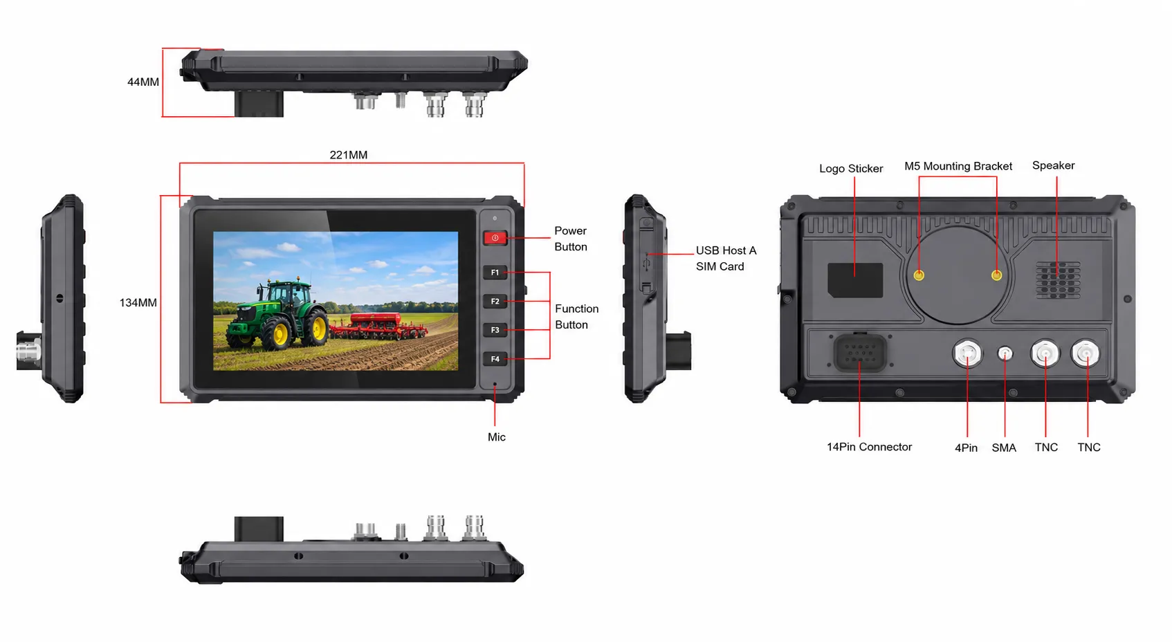 T7 product six-view diagram